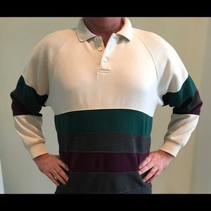 Vintage Collared sweatshirt color blocking Large